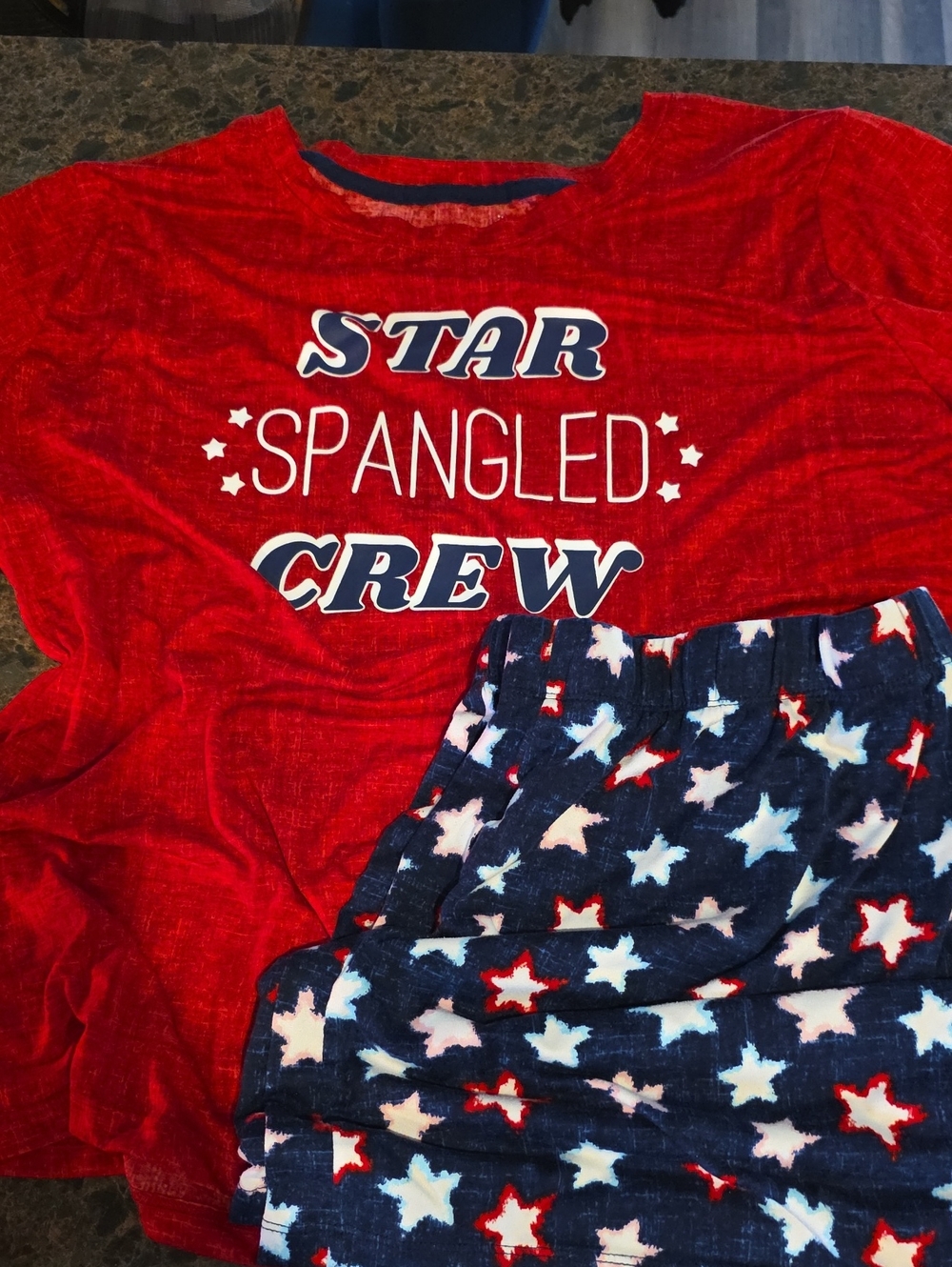 Womens "Star Spangled Crew" Pajama Set